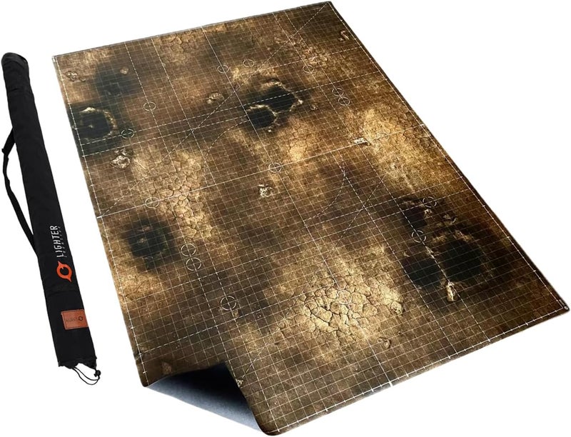Lighter Creative Store حصيرة معركة مقاس 44'' × 60'' مزودة بشبكة للألعاب الحربية لمنطقة نشر Pariah Nexus - مصنوعة من الجلد الصناعي، بنمط أرض قاحلة، عبوة مغلقة - Image 1